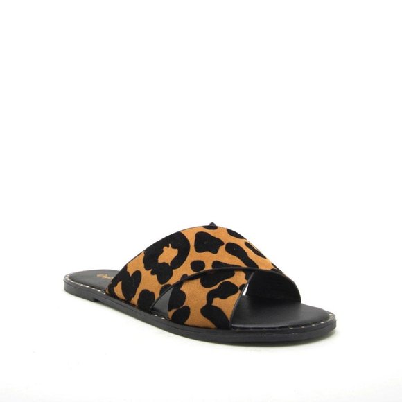 Camel Black Leopard X Band Sandals - Picture 3 of 5